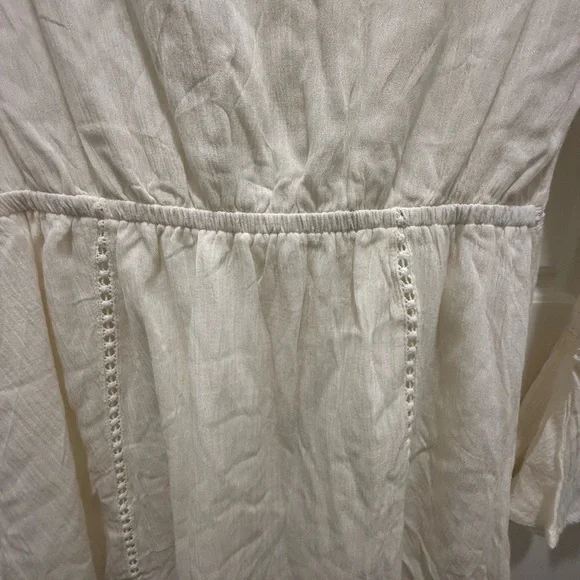 NWT. Lost & Wander Boho Long Lace Sleeve White Mini Dress. Size Medium - Picture 10 of 16